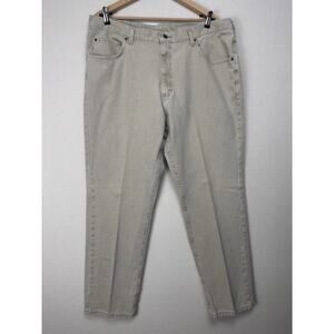 Vtg L.L. Bean Men’s 34x32 Double L Natural Fit Jeans Union Made USA Beige Work